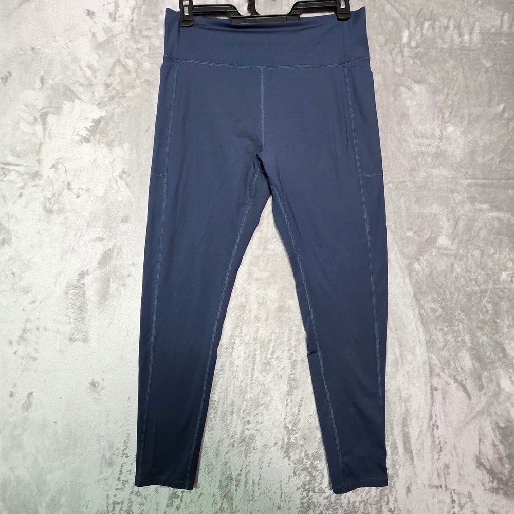 Girlfriend Collective Womens XXL Navy Blue Compressive Pocket Leggings High Rise